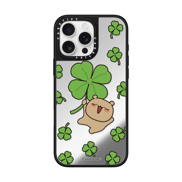 Wadada Bear x CASETiFY iPhone 16 Pro Max ケース Bear,Animal Silver on Black ミラーケース MagSafe対応 Wadadabear Lucky Moment Phone Case Back to School Wadada Bear x CASETiFY iPhone 16 Pro Max ケース Bear,Animal Silver on Black ミラーケース MagSafe対応 Wadadabear Lucky Moment Phone Case Back to School
