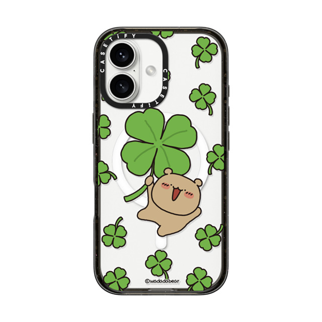 Wadada Bear x CASETiFY iPhone 16 ケース Bear,Animal ブラック インパクトケース MagSafe対応 Wadadabear Lucky Moment Phone Case Back to School Wadada Bear x CASETiFY iPhone 16 ケース Bear,Animal ブラック インパクトケース MagSafe対応 Wadadabear Lucky Moment Phone Case Back to School