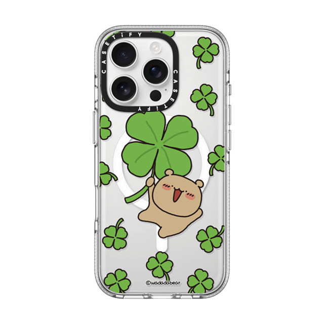 Wadada Bear x CASETiFY iPhone 16 Pro ケース Bear,Animal クリア クリア ケース MagSafe対応 Wadadabear Lucky Moment Phone Case Back to School Wadada Bear x CASETiFY iPhone 16 Pro ケース Bear,Animal クリア クリア ケース MagSafe対応 Wadadabear Lucky Moment Phone Case Back to School