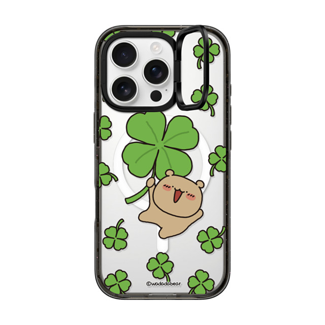 Wadada Bear x CASETiFY iPhone 16 Pro ケース Bear,Animal ブラック インパクトリングスタンドケース MagSafe対応 Wadadabear Lucky Moment Phone Case Back to School Wadada Bear x CASETiFY iPhone 16 Pro ケース Bear,Animal ブラック インパクトリングスタンドケース MagSafe対応 Wadadabear Lucky Moment Phone Case Back to School
