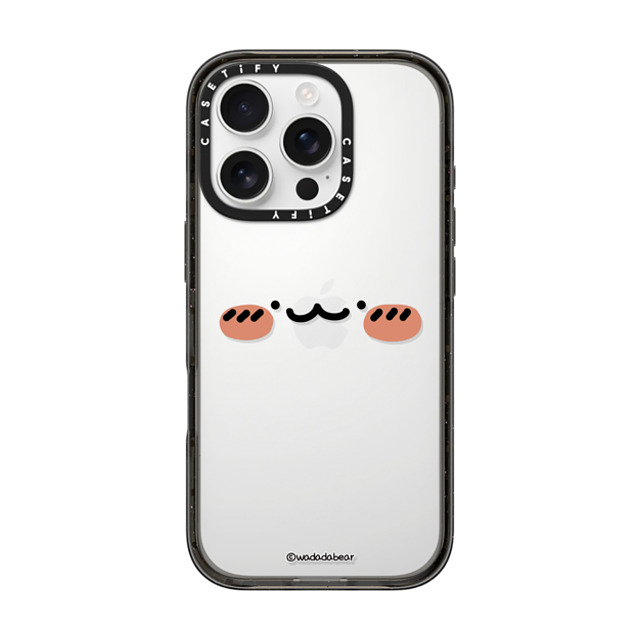 Wadada Bear x CASETiFY iPhone 16 Pro ケース Bear,Animal ブラック インパクトケース Wadadabear Happy Smile Phone Case Back to School Wadada Bear x CASETiFY iPhone 16 Pro ケース Bear,Animal ブラック インパクトケース Wadadabear Happy Smile Phone Case Back to School