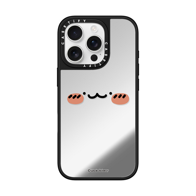 Wadada Bear x CASETiFY iPhone 16 Pro Case Bear,Animal Silver on Black ミラーケース MagSafe対応 Wadadabear Happy Smile Phone Case Back to School Wadada Bear x CASETiFY iPhone 16 Pro Case Bear,Animal Silver on Black ミラーケース MagSafe対応 Wadadabear Happy Smile Phone Case Back to School
