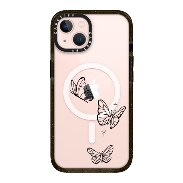 INKED by Dani x CASETiFY iPhone 13 ケース ブラック インパクトケース MagSafe対応 Flying by INKED by Dani