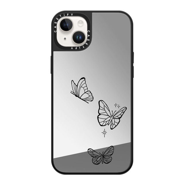INKED by Dani x CASETiFY iPhone 14 Plus Case Silver on Black ミラーケース MagSafe対応 Flying by INKED by Dani INKED by Dani x CASETiFY iPhone 14 Plus Case Silver on Black ミラーケース MagSafe対応 Flying by INKED by Dani
