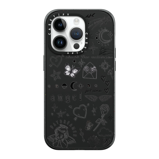 INKED by Dani x CASETiFY iPhone 14 Pro ケース マットブラック インパクトケース MagSafe対応 Trust The Universe by INKED by Dani