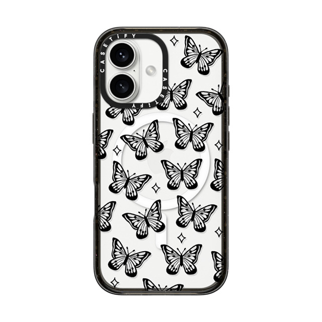 INKED by Dani x CASETiFY iPhone 16 ケース ブラック インパクトケース MagSafe対応 Butterfly Dreams by INKED by Dani