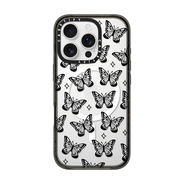 INKED by Dani x CASETiFY iPhone 16 Pro ケース ブラック インパクトケース MagSafe対応 Butterfly Dreams by INKED by Dani