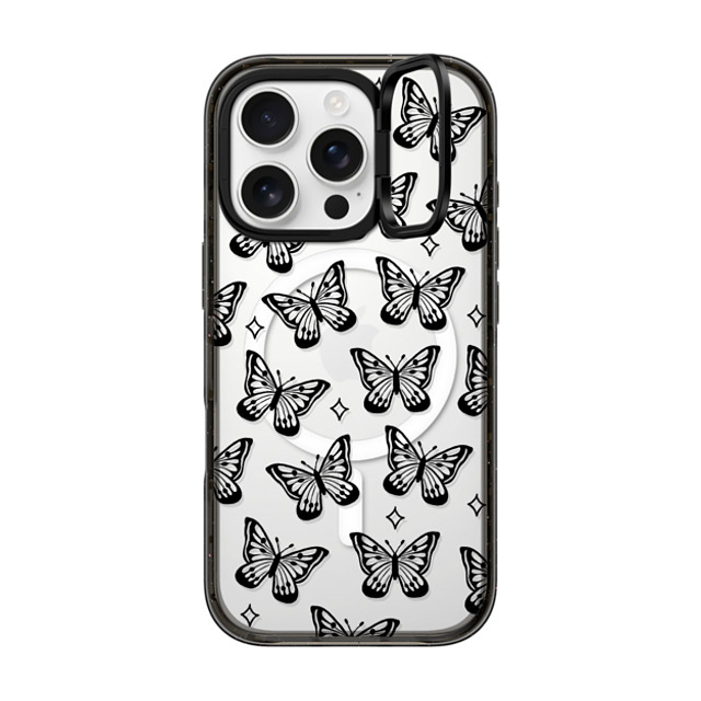 INKED by Dani x CASETiFY iPhone 16 Pro ケース ブラック インパクトリングスタンドケース MagSafe対応 Butterfly Dreams by INKED by Dani