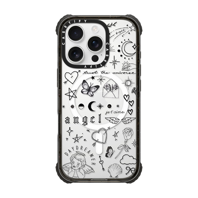 INKED by Dani x CASETiFY iPhone 16 Pro ケース Sticker,Star ブラック ウルトラ インパクトケース MagSafe 対応 Trust The Universe by INKED by Dani Back to School INKED by Dani x CASETiFY iPhone 16 Pro ケース Sticker,Star ブラック ウルトラ インパクトケース MagSafe 対応 Trust The Universe by INKED by Dani Back to School
