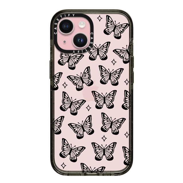 INKED by Dani x CASETiFY iPhone 15 ケース ブラック インパクトケース Butterfly Dreams by INKED by Dani