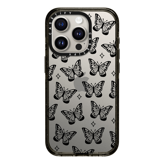 INKED by Dani x CASETiFY iPhone 15 Pro ケース ブラック インパクトケース Butterfly Dreams by INKED by Dani