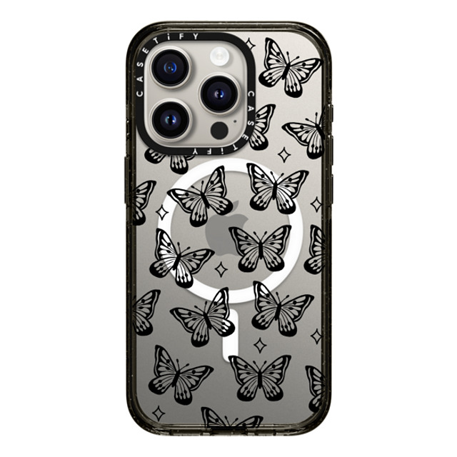 INKED by Dani x CASETiFY iPhone 15 Pro ケース ブラック インパクトケース MagSafe対応 Butterfly Dreams by INKED by Dani