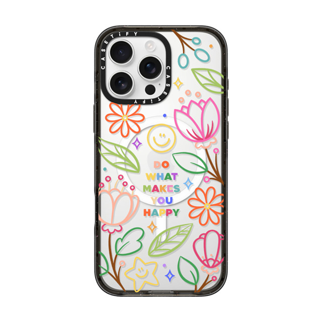 Wink and Wonder x CASETiFY iPhone 16 Pro Max Case Floral,star Black Impact Case MagSafe Compatible Do What Makes You Happy by Wink & Wonder Back to School Wink and Wonder x CASETiFY iPhone 16 Pro Max Case Floral,star Black Impact Case MagSafe Compatible Do What Makes You Happy by Wink & Wonder Back to School