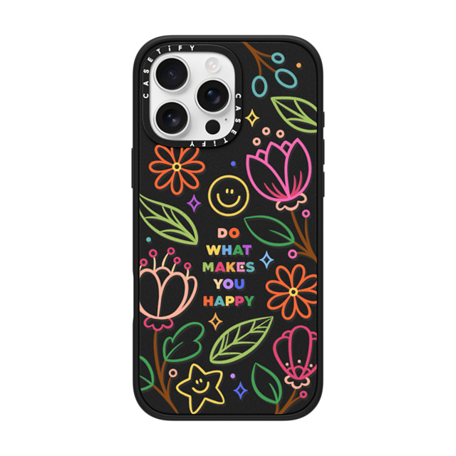 Wink and Wonder x CASETiFY iPhone 16 Pro Max Case Floral,star Matte Black Impact Case MagSafe Compatible Do What Makes You Happy by Wink & Wonder Father's Day Wink and Wonder x CASETiFY iPhone 16 Pro Max Case Floral,star Matte Black Impact Case MagSafe Compatible Do What Makes You Happy by Wink & Wonder Father's Day