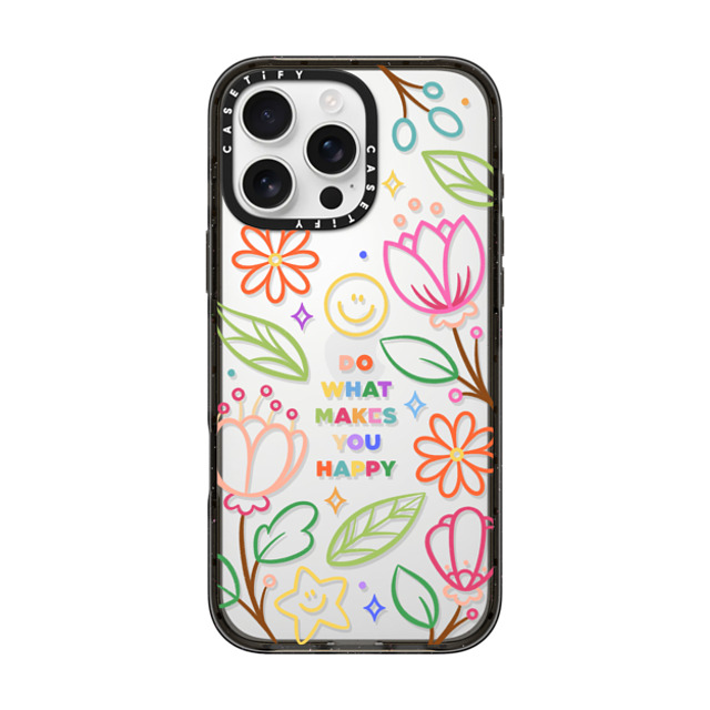 Wink and Wonder x CASETiFY iPhone 16 Pro Max Case Floral,star Black Impact Case Do What Makes You Happy by Wink & Wonder Back to School Wink and Wonder x CASETiFY iPhone 16 Pro Max Case Floral,star Black Impact Case Do What Makes You Happy by Wink & Wonder Back to School