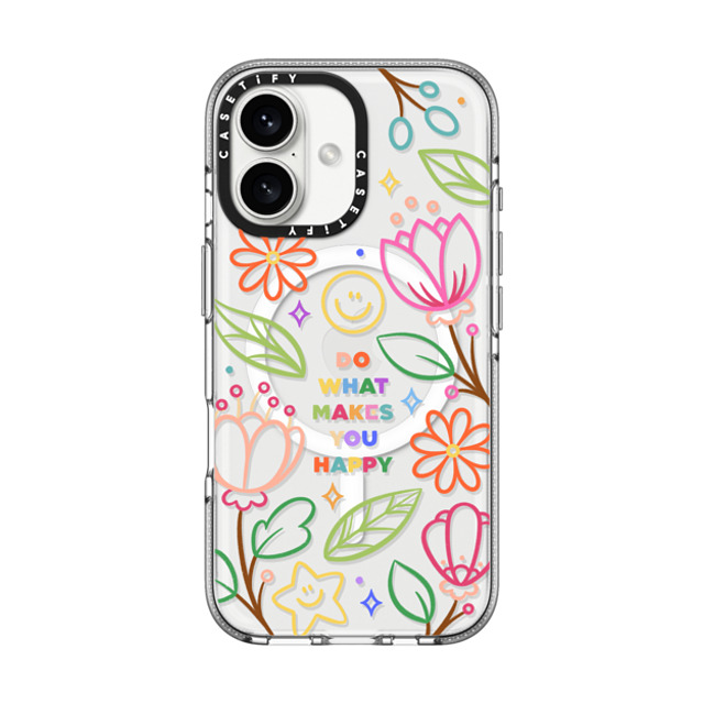 Wink and Wonder x CASETiFY iPhone 16 Case Floral,star Clear Clear Case MagSafe Compatible Do What Makes You Happy by Wink & Wonder Father's Day Wink and Wonder x CASETiFY iPhone 16 Case Floral,star Clear Clear Case MagSafe Compatible Do What Makes You Happy by Wink & Wonder Father's Day