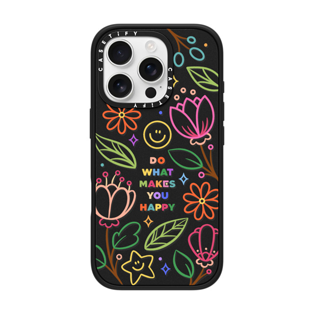 Wink and Wonder x CASETiFY iPhone 16 Pro ケース Floral,star マットブラック インパクトケース MagSafe対応 Do What Makes You Happy by Wink & Wonder Father's Day Wink and Wonder x CASETiFY iPhone 16 Pro ケース Floral,star マットブラック インパクトケース MagSafe対応 Do What Makes You Happy by Wink & Wonder Father's Day