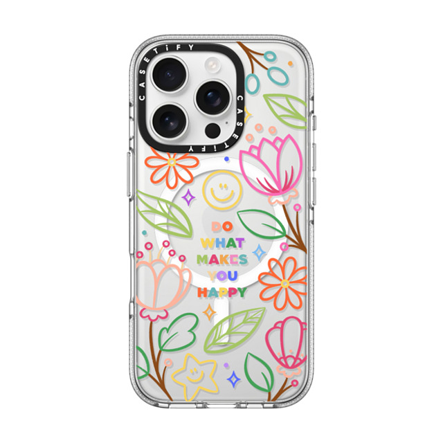 Wink and Wonder x CASETiFY iPhone 16 Pro Case Floral,star Clear Clear Case MagSafe Compatible Do What Makes You Happy by Wink & Wonder Father's Day Wink and Wonder x CASETiFY iPhone 16 Pro Case Floral,star Clear Clear Case MagSafe Compatible Do What Makes You Happy by Wink & Wonder Father's Day
