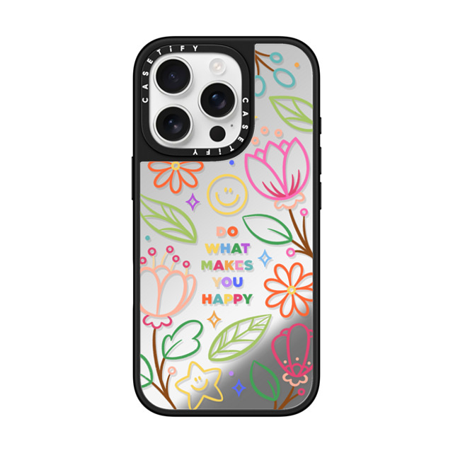 Wink and Wonder x CASETiFY iPhone 16 Pro Case Floral,star Silver on Black ミラーケース MagSafe対応 Do What Makes You Happy by Wink & Wonder Back to School Wink and Wonder x CASETiFY iPhone 16 Pro Case Floral,star Silver on Black ミラーケース MagSafe対応 Do What Makes You Happy by Wink & Wonder Back to School