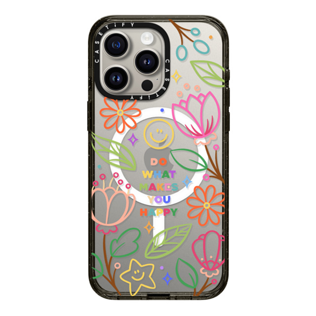 Wink and Wonder x CASETiFY iPhone 15 Pro Max Case Floral,star Black Impact Case MagSafe Compatible Do What Makes You Happy by Wink & Wonder Back to School Wink and Wonder x CASETiFY iPhone 15 Pro Max Case Floral,star Black Impact Case MagSafe Compatible Do What Makes You Happy by Wink & Wonder Back to School