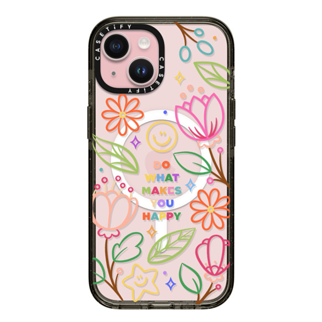 Wink and Wonder x CASETiFY iPhone 15 Case Floral,star Black Impact Case MagSafe Compatible Do What Makes You Happy by Wink & Wonder Back to School Wink and Wonder x CASETiFY iPhone 15 Case Floral,star Black Impact Case MagSafe Compatible Do What Makes You Happy by Wink & Wonder Back to School