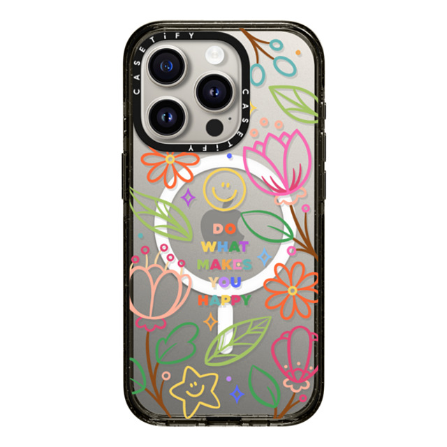 Wink and Wonder x CASETiFY iPhone 15 Pro Case Floral,star Black Impact Case MagSafe Compatible Do What Makes You Happy by Wink & Wonder Back to School Wink and Wonder x CASETiFY iPhone 15 Pro Case Floral,star Black Impact Case MagSafe Compatible Do What Makes You Happy by Wink & Wonder Back to School