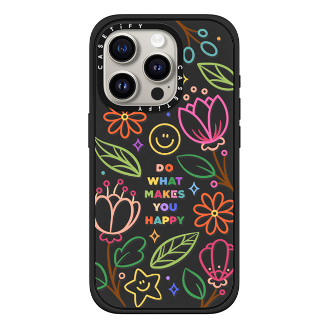 Wink and Wonder x CASETiFY iPhone 15 Pro Case Floral,star Matte Black Impact Case MagSafe Compatible Do What Makes You Happy by Wink & Wonder Back to School Wink and Wonder x CASETiFY iPhone 15 Pro Case Floral,star Matte Black Impact Case MagSafe Compatible Do What Makes You Happy by Wink & Wonder Back to School