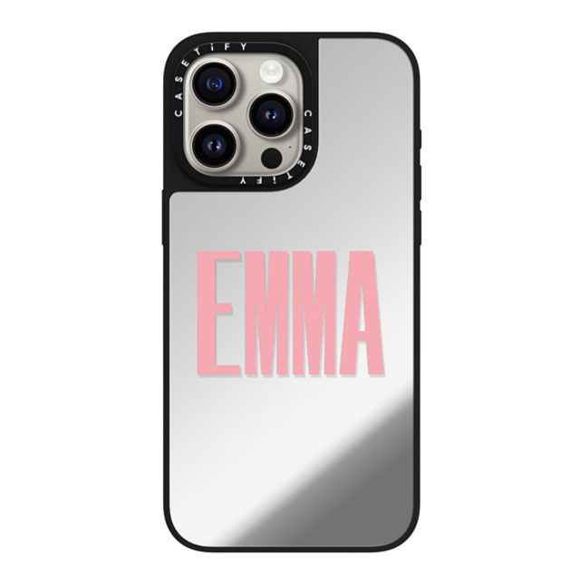 CASETiFY iPhone 15 Pro Max Case Silver on Black ミラーケース MagSafe対応 Custom Case - EMMA CASETiFY iPhone 15 Pro Max Case Silver on Black ミラーケース MagSafe対応 Custom Case - EMMA