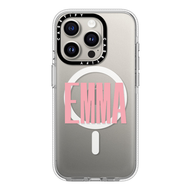 CASETiFY iPhone 15 Pro Case Clear Clear Case MagSafe Compatible Custom Case - EMMA CASETiFY iPhone 15 Pro Case Clear Clear Case MagSafe Compatible Custom Case - EMMA