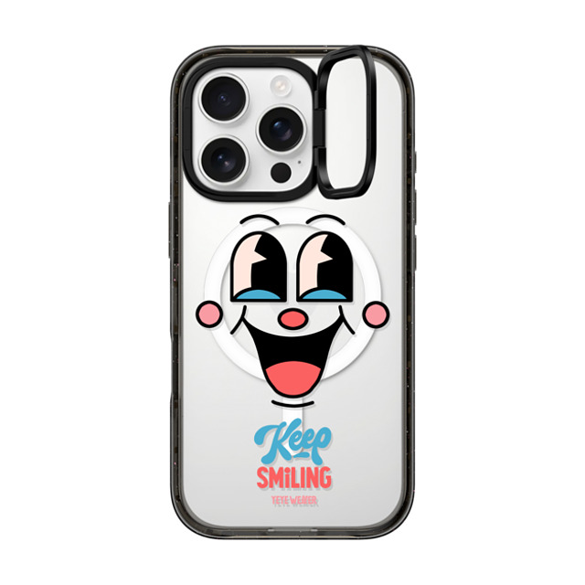 Yeye Weller x CASETiFY iPhone 16 Pro Case Black インパクトリングスタンドケース MagSafe対応 Keep Smiling Father's Day Yeye Weller x CASETiFY iPhone 16 Pro Case Black インパクトリングスタンドケース MagSafe対応 Keep Smiling Father's Day