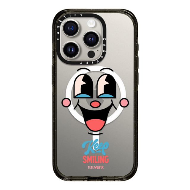 Yeye Weller x CASETiFY iPhone 15 Pro Case Black Impact Case MagSafe Compatible Keep Smiling Father's Day Yeye Weller x CASETiFY iPhone 15 Pro Case Black Impact Case MagSafe Compatible Keep Smiling Father's Day