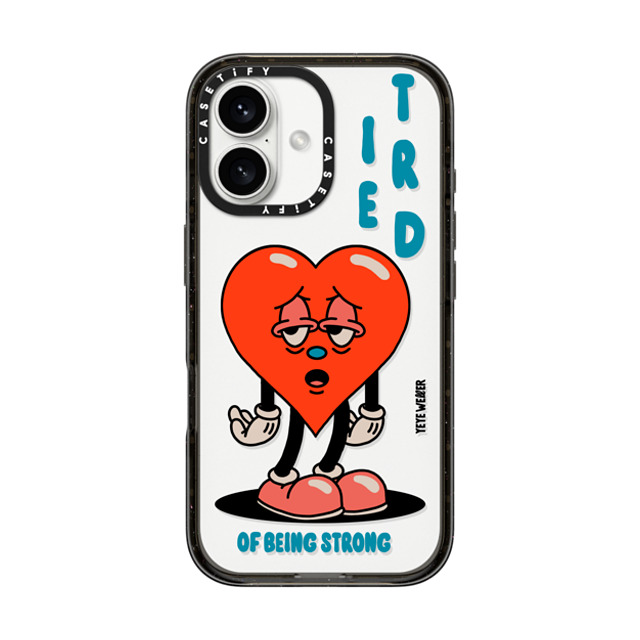 Yeye Weller x CASETiFY iPhone 16 Case Heart,Cartoon Black インパクトケース Tired Mother's Day Yeye Weller x CASETiFY iPhone 16 Case Heart,Cartoon Black インパクトケース Tired Mother's Day
