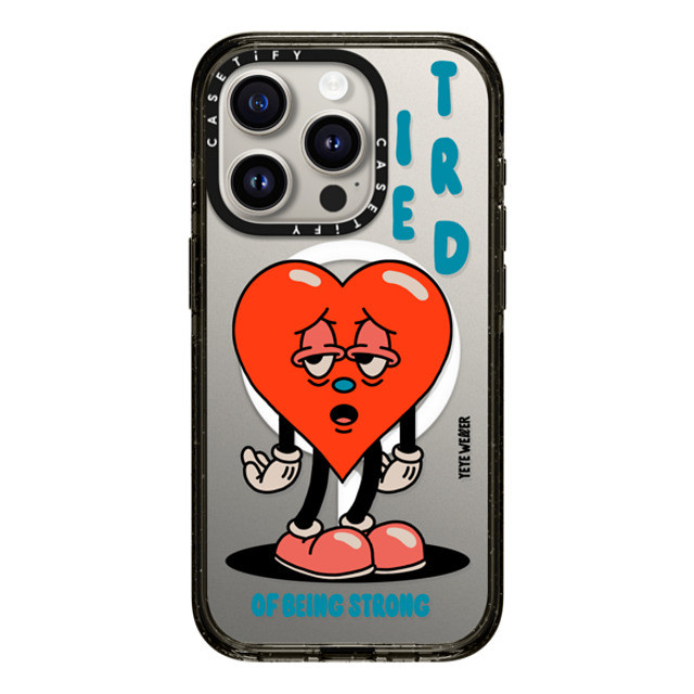 Yeye Weller x CASETiFY iPhone 15 Pro Case Heart,Cartoon Black Impact Case MagSafe Compatible Tired Mother's Day Yeye Weller x CASETiFY iPhone 15 Pro Case Heart,Cartoon Black Impact Case MagSafe Compatible Tired Mother's Day
