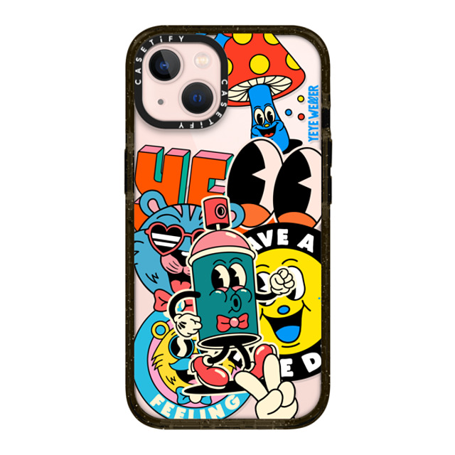 Yeye Weller x CASETiFY iPhone 13 ケース ブラック インパクトケース MagSafe対応 Super Sticker