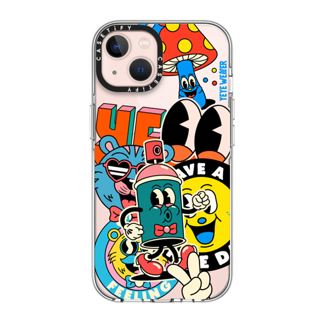 Yeye Weller x CASETiFY iPhone 13 ケース クリア クリア ケース MagSafe対応 Super Sticker