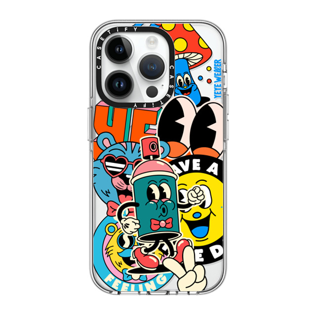 Yeye Weller x CASETiFY iPhone 14 Pro ケース クリア クリア ケース MagSafe対応 Super Sticker