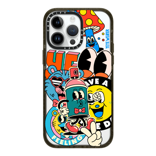 Yeye Weller x CASETiFY iPhone 14 Pro Max ケース ブラック インパクトケース MagSafe対応 Super Sticker