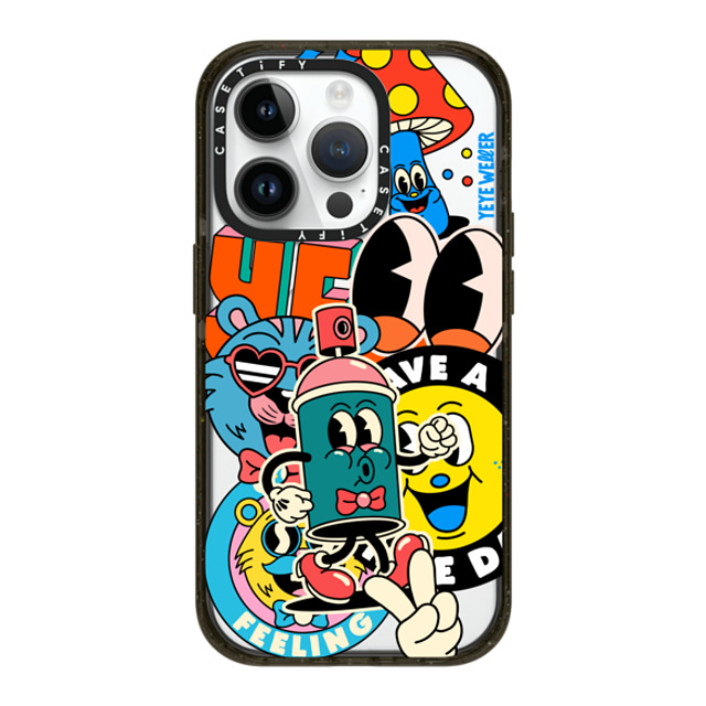 Yeye Weller x CASETiFY iPhone 14 Pro ケース ブラック インパクトケース MagSafe対応 Super Sticker