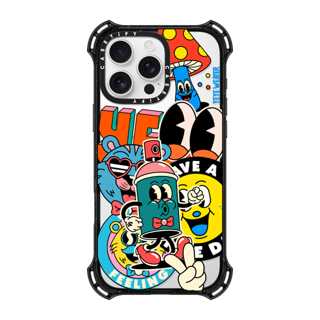 Yeye Weller x CASETiFY iPhone 16 Pro Max ケース ブラック バウンスケース Super Sticker