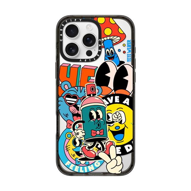 Yeye Weller x CASETiFY iPhone 16 Pro Max ケース ブラック インパクトケース MagSafe対応 Super Sticker