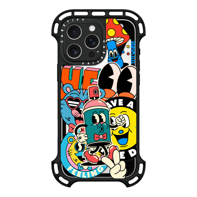 Yeye Weller x CASETiFY iPhone 16 Pro Max ケース ブラック ウルトラ バウンスケース MagSafe対応 Super Sticker