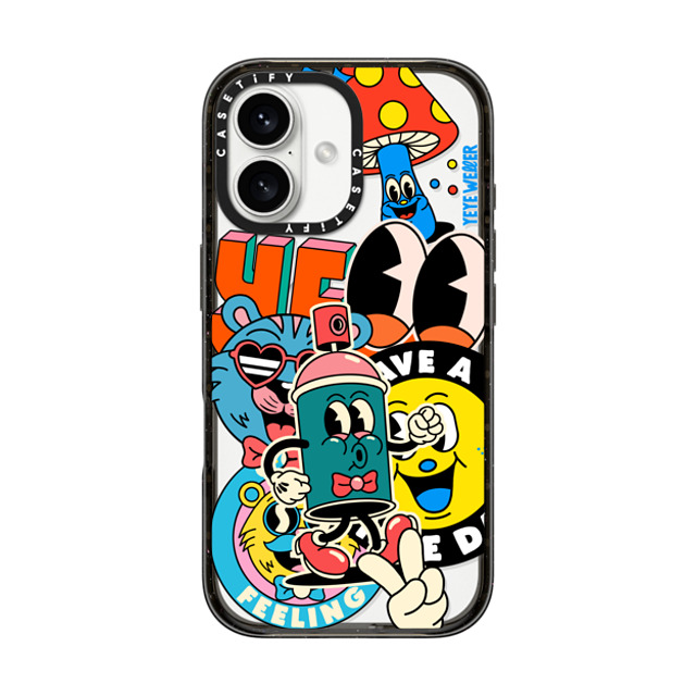 Yeye Weller x CASETiFY iPhone 16 ケース ブラック インパクトケース MagSafe対応 Super Sticker