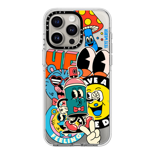 Yeye Weller x CASETiFY iPhone 15 Pro Max ケース クリア クリア ケース MagSafe対応 Super Sticker