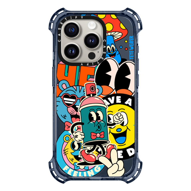 Yeye Weller x CASETiFY iPhone 15 Pro Case Classic Blue バウンスケース Super Sticker Yeye Weller x CASETiFY iPhone 15 Pro Case Classic Blue バウンスケース Super Sticker
