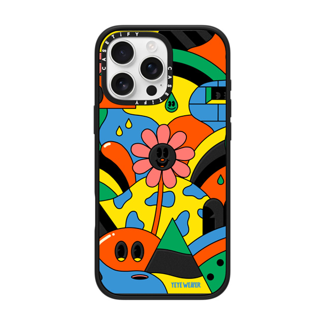 Yeye Weller x CASETiFY iPhone 16 Pro Max ケース Floral,Cartoon マットブラック インパクトケース MagSafe対応 Kool Kolor Father's Day Yeye Weller x CASETiFY iPhone 16 Pro Max ケース Floral,Cartoon マットブラック インパクトケース MagSafe対応 Kool Kolor Father's Day