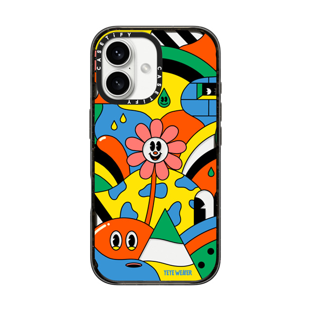Yeye Weller x CASETiFY iPhone 16 ケース Floral,Cartoon ブラック インパクトケース Kool Kolor Father's Day Yeye Weller x CASETiFY iPhone 16 ケース Floral,Cartoon ブラック インパクトケース Kool Kolor Father's Day