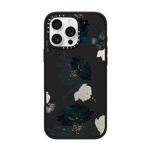 CASETiFY iPhone 16 Pro Max Case Matte Black Impact Case White and Black Floral ramonadesigns CASETiFY iPhone 16 Pro Max Case Matte Black Impact Case White and Black Floral ramonadesigns
