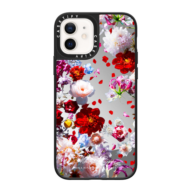 mikaninagawa x CASETiFY iPhone 12 ケース Floral Silver on Black ミラーケース MagSafe対応 Pearl White Phone Case Back to School mikaninagawa x CASETiFY iPhone 12 ケース Floral Silver on Black ミラーケース MagSafe対応 Pearl White Phone Case Back to School