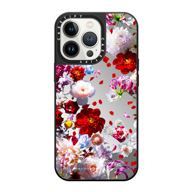 mikaninagawa x CASETiFY iPhone 13 Pro ケース Floral Silver on Black ミラーケース MagSafe対応 Pearl White Phone Case Back to School mikaninagawa x CASETiFY iPhone 13 Pro ケース Floral Silver on Black ミラーケース MagSafe対応 Pearl White Phone Case Back to School