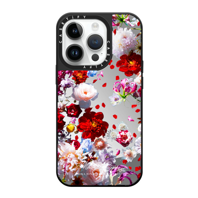 mikaninagawa x CASETiFY iPhone 14 Pro ケース Floral Silver on Black ミラーケース MagSafe対応 Pearl White Phone Case Back to School mikaninagawa x CASETiFY iPhone 14 Pro ケース Floral Silver on Black ミラーケース MagSafe対応 Pearl White Phone Case Back to School